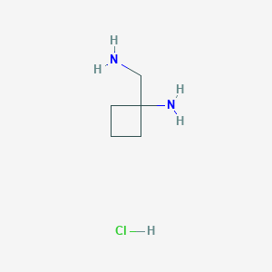 molecular formula C5H13ClN2 B1381357 1-(Aminomethyl)cyclobutanamine hydrochloride CAS No. 1923052-25-8