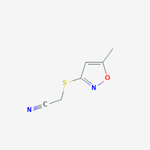 molecular formula C6H6N2OS B13813594 2-[(5-Methyl-1,2-oxazol-3-yl)sulfanyl]acetonitrile 