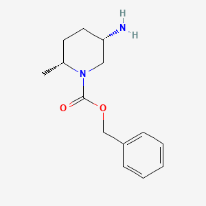 molecular formula C14H20N2O2 B1381361 (2R,5S)-Benzyl 5-amino-2-methylpiperidine-1-carboxylate CAS No. 1290191-65-9