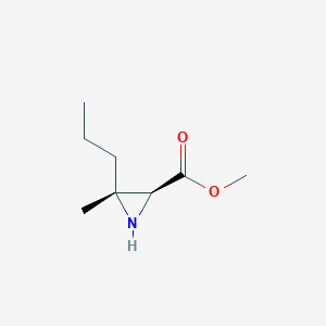 molecular formula C8H15NO2 B13813638 2-Aziridinecarboxylicacid,3-methyl-3-propyl-,methylester,(2S,3R)-(9CI) 