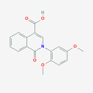 molecular formula C18H15NO5 B1381365 2-(2,5-Dimethoxyphenyl)-1-oxo-1,2-dihydroisoquinoline-4-carboxylic acid CAS No. 1429903-79-6