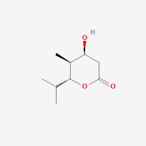 molecular formula C9H16O3 B13813651 2H-Pyran-2-one,tetrahydro-4-hydroxy-5-methyl-6-(1-methylethyl)-,(4S,5S,6R)-(9CI) 