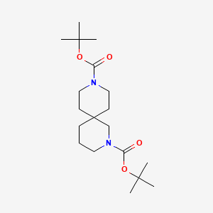 molecular formula C19H34N2O4 B1381366 叔丁基叔丁基 2,9-二氮杂螺[5.5]十一烷-2,9-二羧酸酯 CAS No. 1404196-69-5