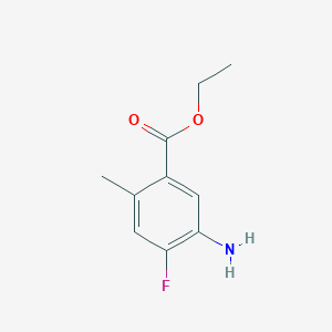 molecular formula C10H12FNO2 B1381369 5-氨基-4-氟-2-甲基苯甲酸乙酯 CAS No. 1566144-55-5