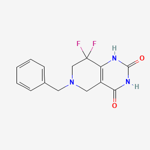 molecular formula C14H13F2N3O2 B1381376 6-苄基-8,8-二氟-5,6,7,8-四氢吡啶并[4,3-d]嘧啶-2,4-二醇 CAS No. 1255666-61-5