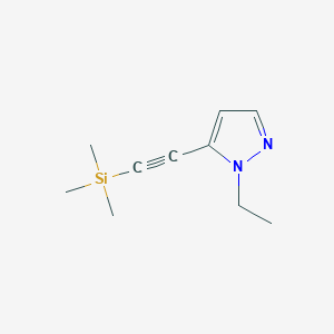 molecular formula C10H16N2Si B1381387 1-乙基-5-[2-(三甲基甲硅烷基)乙炔基]-1H-吡唑 CAS No. 1707563-64-1
