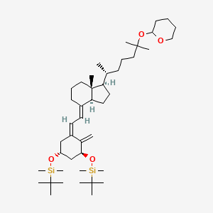 molecular formula C44H80O4Si2 B1381410 [(1S,3Z,5R)-3-[(2E)-2-[(1R,3As,7aR)-7a-methyl-1-[(2R)-6-methyl-6-(oxan-2-yloxy)heptan-2-yl]-2,3,3a,5,6,7-hexahydro-1H-inden-4-ylidene]ethylidene]-5-[tert-butyl(dimethyl)silyl]oxy-2-methylidenecyclohexyl]oxy-tert-butyl-dimethylsilane CAS No. 211866-07-8