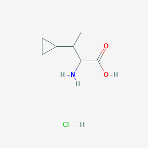 molecular formula C7H14ClNO2 B1381413 盐酸 2-氨基-3-环丙基丁酸 CAS No. 1803571-69-8