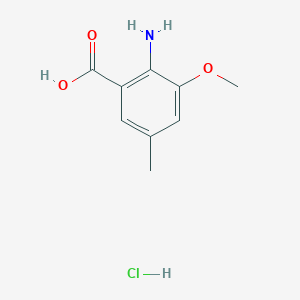 molecular formula C9H12ClNO3 B1381414 2-Amino-3-methoxy-5-methylbenzoic acid hydrochloride CAS No. 74510-42-2