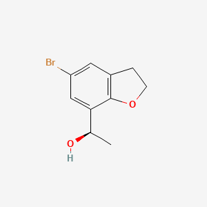 molecular formula C10H11BrO2 B1381423 (1R)-1-(5-bromo-2,3-dihydro-1-benzofuran-7-yl)ethan-1-ol CAS No. 1568011-77-7