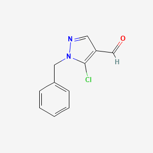molecular formula C11H9ClN2O B1381426 1-苄基-5-氯-1H-吡唑-4-甲醛 CAS No. 1803598-46-0
