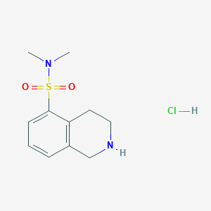 molecular formula C11H17ClN2O2S B1381431 N,N-dimethyl-1,2,3,4-tetrahydroisoquinoline-5-sulfonamide hydrochloride CAS No. 1803584-14-6