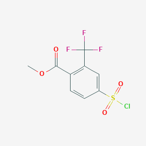 molecular formula C9H6ClF3O4S B1381434 4-(氯磺酰基)-2-(三氟甲基)苯甲酸甲酯 CAS No. 1803588-24-0