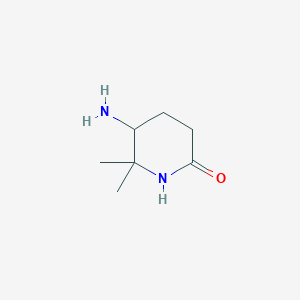molecular formula C7H14N2O B1381440 5-氨基-6,6-二甲基哌啶-2-酮 CAS No. 1803591-22-1