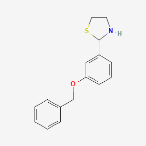 molecular formula C16H17NOS B1381457 2-[3-(Benzyloxy)phenyl]-1,3-thiazolidine CAS No. 1046696-30-3