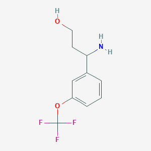 molecular formula C10H12F3NO2 B1381458 3-Amino-3-[3-(trifluoromethoxy)phenyl]propan-1-ol CAS No. 1270402-36-2
