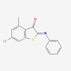 molecular formula C15H10ClNOS B13814583 6-Chloro-4-methyl-2-(phenylimino)benzo[B]thiophen-3(2H)-one CAS No. 5858-08-2