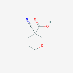 molecular formula C7H9NO3 B1381460 3-Cyanooxane-3-carboxylic acid CAS No. 1695144-42-3