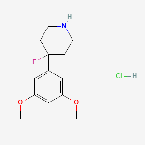 molecular formula C13H19ClFNO2 B1381463 4-(3,5-Dimethoxyphenyl)-4-fluoropiperidine hydrochloride CAS No. 1803603-78-2