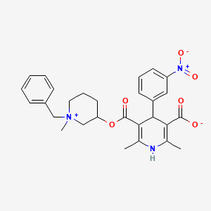 1-Benzylmethyl-3-piperidinyl 1,4-dihydro-2,6-dimethyl-4-(3-nitrophenyl)-3,5-pyridinedicarbolate