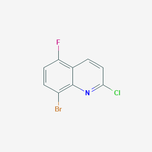 molecular formula C9H4BrClFN B1381470 8-溴-2-氯-5-氟喹啉 CAS No. 1432323-01-7