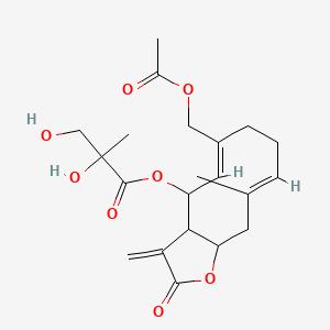 [(5Z,9E)-6-(acetyloxymethyl)-10-methyl-3-methylidene-2-oxo-3a,4,7,8,11,11a-hexahydrocyclodeca[b]furan-4-yl] 2,3-dihydroxy-2-methylpropanoate