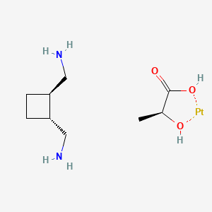 molecular formula C9H20N2O3Pt B13814775 [(1R,2R)-2-(aminomethyl)cyclobutyl]methanamine;(2S)-2-hydroxypropanoic acid;platinum 