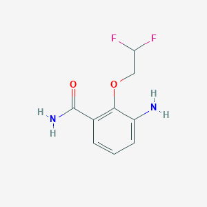 molecular formula C9H10F2N2O2 B1381482 3-氨基-2-(2,2-二氟乙氧基)苯甲酰胺 CAS No. 1564662-51-6