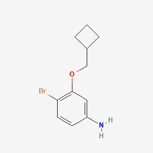 molecular formula C11H14BrNO B1381484 4-Bromo-3-(cyclobutylmethoxy)aniline CAS No. 1696251-27-0