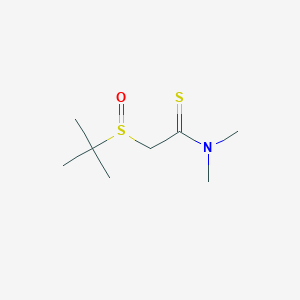 molecular formula C8H17NOS2 B13814852 Ethanethioamide, 2-[(1,1-dimethylethyl)sulfinyl]-N,N-dimethyl- 