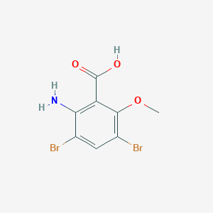molecular formula C8H7Br2NO3 B1381486 2-Amino-3,5-dibromo-6-methoxybenzoic acid CAS No. 1694214-74-8