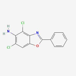 molecular formula C13H8Cl2N2O B13814921 4,6-dichloro-2-phenyl-1,3-benzoxazol-5-amine 