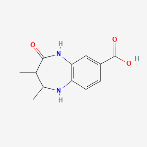 molecular formula C12H14N2O3 B1381507 2,3-dimethyl-4-oxo-2,3,4,5-tetrahydro-1H-1,5-benzodiazepine-7-carboxylic acid CAS No. 1803585-63-8