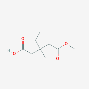 molecular formula C9H16O4 B13815147 3-Ethyl-5-methoxy-3-methyl-5-oxopentanoic acid CAS No. 5338-98-7