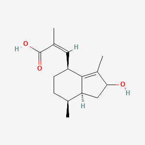 molecular formula C15H22O3 B13815160 (Z)-3-[(4S,7S,7aS)-2-hydroxy-3,7-dimethyl-2,4,5,6,7,7a-hexahydro-1H-inden-4-yl]-2-methylprop-2-enoic acid 