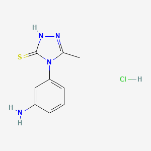 molecular formula C9H11ClN4S B1381517 4-(3-aminophenyl)-5-methyl-4H-1,2,4-triazole-3-thiol hydrochloride CAS No. 142861-23-2