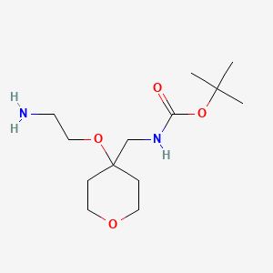 molecular formula C13H26N2O4 B1381518 tert-butyl N-{[4-(2-aminoethoxy)oxan-4-yl]methyl}carbamate CAS No. 1803610-77-6