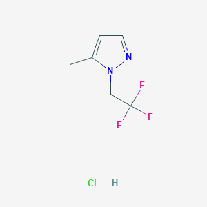molecular formula C6H8ClF3N2 B1381523 5-methyl-1-(2,2,2-trifluoroethyl)-1H-pyrazole hydrochloride CAS No. 1803604-92-3