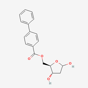 molecular formula C18H18O5 B13815277 rac-2-Deoxy-D-erythro-pentofuranose 3,5-Di-p-toluate(Decitabine Impurity) 