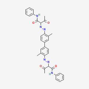 molecular formula C34H32N6O4 B13815289 2,2'-[(3,3'-dimethyl[1,1'-biphenyl]-4,4'-diyl)bis(azo)]bis[3-oxo-N-phenylbutyramide] CAS No. 6358-88-9