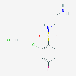 molecular formula C8H11Cl2FN2O2S B1381530 N-(2-aminoethyl)-2-chloro-4-fluorobenzene-1-sulfonamide hydrochloride CAS No. 1803586-90-4