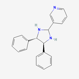 molecular formula C20H19N3 B13815303 3-(1,3-Dimethyl-(4S,5S)-diphenylimidazolidin-2-YL)pyridine 