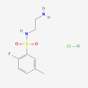 molecular formula C9H14ClFN2O2S B1381531 N-(2-aminoethyl)-2-fluoro-5-methylbenzene-1-sulfonamide hydrochloride CAS No. 1593552-40-9