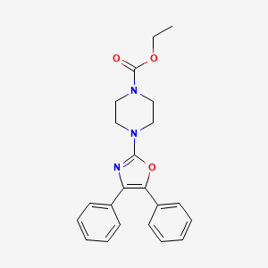 molecular formula C22H23N3O3 B13815322 Oxazole, 4,5-diphenyl-2-(4-ethoxycarbonyl-1-piperazinyl)- CAS No. 20503-89-3