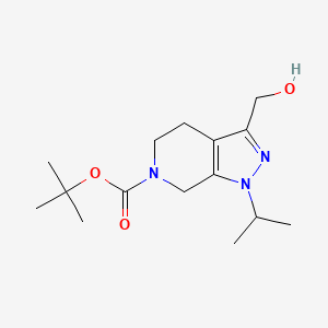 molecular formula C15H25N3O3 B1381546 叔丁基 3-(羟甲基)-1-异丙基-4,5-二氢-1H-吡唑并[3,4-c]吡啶-6(7H)-羧酸酯 CAS No. 1330765-10-0