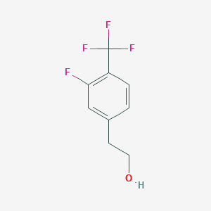 molecular formula C9H8F4O B1381563 苯乙醇，3-氟-4-(三氟甲基)- CAS No. 1000560-90-6