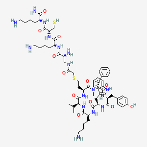 Cyclo(l-homocysteinyl-N-methyl-L-phenylalanyl-L-tyrosyl-D-tryptophyl-L-Lysyl-L-valyl),(1(R)1')-thioether with3-[(2-mercaptoacetyl)amino]-L-alanyl-L-Lysyl-l-cysteinyl-l-lysinamide