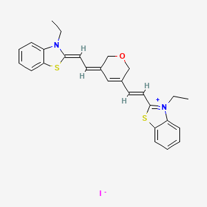 3-Ethyl-2-((E)-2-[5-((Z)-2-[3-ethyl-1,3-benzothiazol-2(3H)-ylidene]ethylidene)-2H-pyran-3(6H)-YL]ethenyl)-1,3-benzothiazol-3-ium iodide