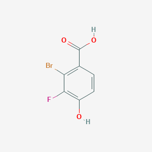 molecular formula C7H4BrFO3 B1381566 2-溴-3-氟-4-羟基苯甲酸 CAS No. 1697589-51-7