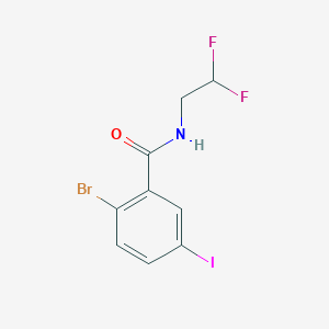 molecular formula C9H7BrF2INO B1381569 2-溴-N-(2,2-二氟乙基)-5-碘苯甲酰胺 CAS No. 1881847-22-8